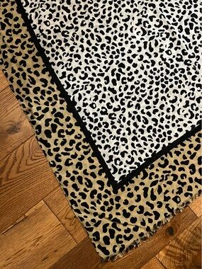 Talbots Leopard Print Scarf in Tan, Black & White
